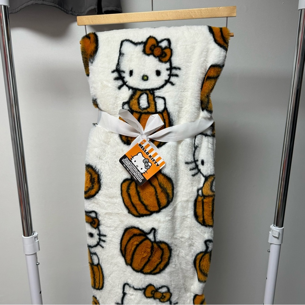 Hello Kitty Fall Faux Fur Pumpkin Throw